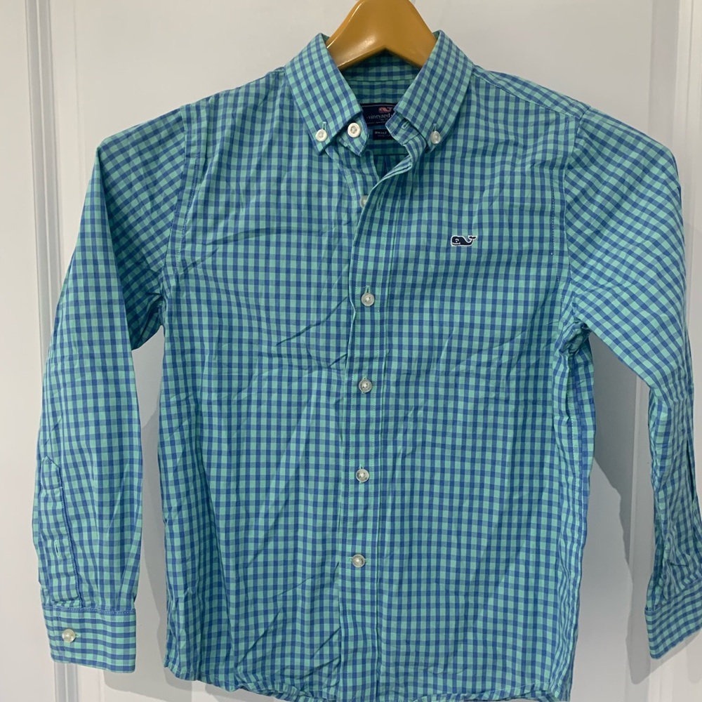 Vineyard Vines Blue and kids Checkered Shirt A 3